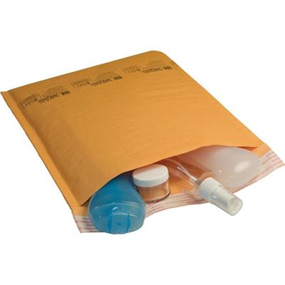 Sealed Air Jiffylite Bubble Cushioned Mailers - Padded - #5 - 10 1/2" Width x 16" Length - Peel & Seal - Gold - Kraft - 80 / Carton
