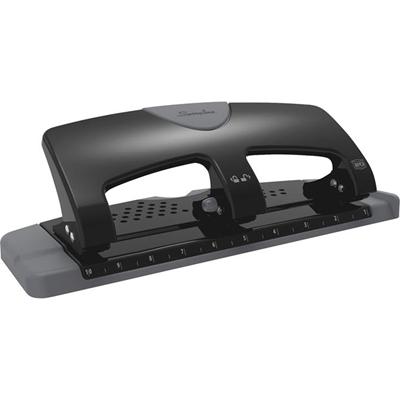 Swingline SmartTouch Low-Force 3-Hole Punch - 3 Punch Head(s) - 20 Sheet - 9/32" Punch Size - Metal - 4.5" Width x 12" Depth x 4.4" Height - Black, Gray