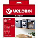 VELCRO&reg; Sticky Back 3/4in Circles White 200 ct - 0.75" Diameter - White - For Sign, Poster, Wall, Plastic, Glass, Tile, Home, School - 200 / Box