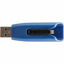 Verbatim 128GB Store 'n' Go V3 Max USB 3.0 Flash Drive - Blue - 128 GB - USB 3.0 - 175 MB/s Read Speed - 80 MB/s Write Speed - Blue, Black - Lifetime Warranty - 1 Each