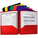 C-Line Products Two-Pocket Heavyweight Poly Portfolio Folder with Three-Hole Punch, Assorted Primary Colors, 1 Folder (Color May Vary) - 8 1/2" x 11" - 2 Pocket(s) - Assorted - Heavyweight - 1 Each