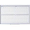 MasterVision Dry-erase 4-month Planner - Monthly - 4 Month - 36" x 24" Sheet Size - White, Silver - Aluminum, Porcelain - Accessory Tray, Magnetic, Dry Erase Surface, Scratch Resistant, Ghost Resistant - 1 Each
