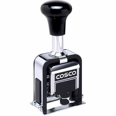 Cosco Self-inking Automatic Numbering Machine - Number Stamp - 6 Bands - Black - 1 Each