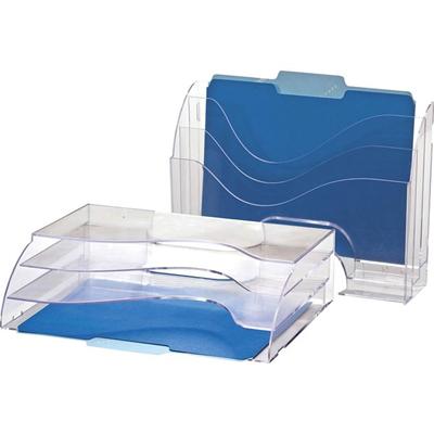 Officemate 22904 Desktop Paper File Organizer, 3-Tier, Clear - 3 Compartment(s) - 3 Tier(s) - 11.25" Height x 13" Width x 3.63" Depth - Desktop - Clear - Plastic - 1 Each