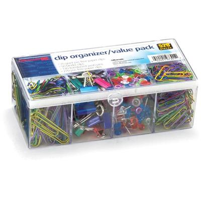 Officemate Flip Lid Clip Organizer Value Pack - Assorted - 1 Pack