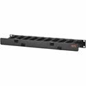 APC by Schneider Electric Horizontal Cable Manager, 1U x 4" Deep, Single-Sided with Cover - Cable Manager - Black - 1U Rack Height x 19" Panel Width - 1 Each - TAA Compliant