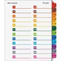 Cardinal&reg; OneStep Printable Dividers - 24 Print-on Tab(s) - 8.5" Divider Width x 11" Divider Length - Letter - 3 Hole Punched - Multicolor Divider - Multicolor Tab(s) - Reinforced Edges, Reinforced Tab - 1 Each
