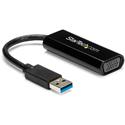 StarTech.com Slim USB 3.0 Video Adapter - 1 x 9-pin Type A USB 3.0 USB Male - 1 x 15-pin HD-15 VGA Female - 1920 x 1200 Supported - Black - 1 Each - TAA Compliant