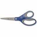 Westcott KleenEarth 8" Soft Handle Scissors - 8" Overall Length - Left/Right - Stainless Steel - Straight Tip - Blue - 1 Each