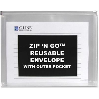 C-Line Zip 'N Go Letter Expanding File - 8 1/2" x 11" - 200 Sheets Capacity - Exterior Pocket(s) - Clear - Zipper Closure, Reusable, Archival-safe, Heavyweight - 3 / Pack