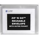 C-Line Zip 'N Go Letter Expanding File - 8 1/2" x 11" - 200 Sheets Capacity - Exterior Pocket(s) - Clear - Zipper Closure, Reusable, Archival-safe, Heavyweight - 3 / Pack
