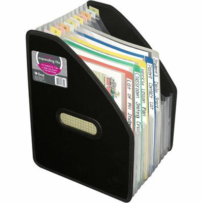 C-Line Letter Expanding File - 8 1/2" x 11" - 750 Sheets Capacity - 13 Pocket(s) - 12 Divider(s) - Black - Archival-safe, Tab Divider - 1 Each