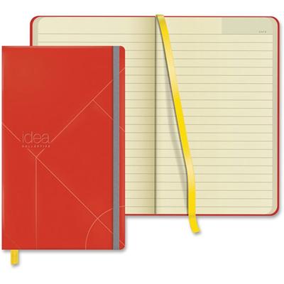 TOPS Idea Collective Hard Cover Journal - 120 Sheets - 5" x 8 1/4" Sheet Size - 0.63" Height x 5" Width x 8.3" Length - Cream Paper - Red Cover - Acid-free, Durable Cover, Ribbon Marker, Elastic Closure, Pocket - 1 Each