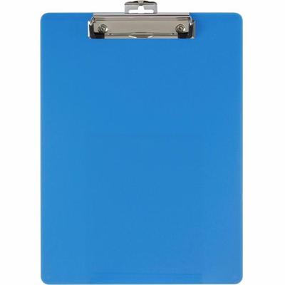 Officemate Low-profile Clip Plastic Clipboard - 8 1/2" x 11" Sheet Size - Acrylic - Blue - 1 Each