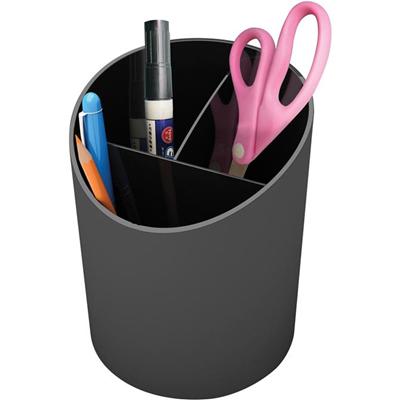 Deflecto Sustainable Office Recycled Large Pencil Cup - 5.6" Height x 4.4" Width x 4.4" Length - Black - 1 Each