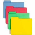 Smead SuperTab 1/3 Tab Cut Letter Recycled Top Tab File Folder - 8 1/2" x 11" - 3 Internal Pocket(s) - 11 pt. - 1 Plys - Blue, Red, Green, Yellow - Flap - 10% Recycled - 12 / Pack