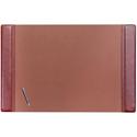 Dacasso Leather Side-Rail Desk Pad - Rectangular - 38" Width x 24" Depth - Velveteen Backing - Leatherette - Mocha
