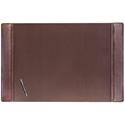 Dacasso Leather Desk Pad - Rectangular - 38" Width x 24" Depth - Velveteen Backing - Leatherette - Chocolate Brown