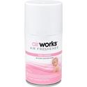 AirWorks Metered Aerosol Air Fresheners - Aerosol - 6000 ft³ - 7 oz - Baby Powder - 12 / Carton