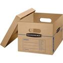 Bankers Box SmoothMove Classic Small Moving Boxes - External Dimensions: 12.5" Width x 16.3" Depth x 10.5" Height - Media Size Supported: Letter, Legal - Lift-off Closure - Corrugated - Kraft - For File - Recycled - 10 / Carton