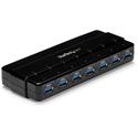StarTech.com 7 Port SuperSpeed USB 3.0 Hub - Desktop USB Hub with Power Adapter - Black - USB - External - 7 USB Port(s) - 7 USB 3.0 Port(s) - PC, Mac