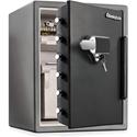 Fire-Safe Digital Alarm Water/Fire-resistant Safe - Fire Proof - Overall Size 23.8" Height x 18.6" Width x 19.3" Depth - Gunmetal Black