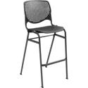 KFI Barstool with Polypropylene Seat and Back - Black Seat Color - Polypropylene Seat Material - Black Back Color - Polypropylene Back Material - Silver Frame Color - 1 Each