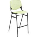 KFI Barstool with Polypropylene Seat and Back - Lime Green Seat Color - Polypropylene Seat Material - Lime Green Back Color - Polypropylene Back Material - Silver Frame Color - 1 Each