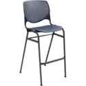 KFI Barstool with Polypropylene Seat and Back - Navy Seat Color - Polypropylene Seat Material - Navy Back Color - Polypropylene Back Material - Silver Frame Color - 1 Each