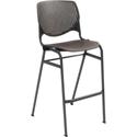 KFI Barstool with Polypropylene Seat and Back - Brownstone Seat Color - Polypropylene Seat Material - Brownstone Back Color - Polypropylene Back Material - Silver Frame Color - 1 Each