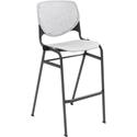 KFI Barstool with Polypropylene Seat and Back - Light Gray Seat Color - Polypropylene Seat Material - Light Gray Back Color - Polypropylene Back Material - Silver Frame Color - 1 Each