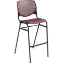 KFI Barstool with Polypropylene Seat and Back - Burgundy Seat Color - Polypropylene Seat Material - Burgundy Back Color - Polypropylene Back Material - Silver Frame Color - 1 Each