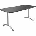 Iceberg Arc Fixed Height Table 36X72 Rectangular, Graphite - Rectangle Top - 72" Table Top Length x 36" Table Top Width - Assembly Required - Graphite - 1 Each