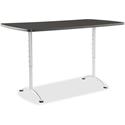 Iceberg Utility Table - Rectangle Top - Adjustable Height Tier(s) - 72" Table Top Length x 36" Table Top Width - Assembly Required - Graphite - 1 Each
