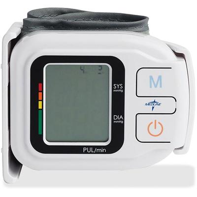 Medline Digital Wrist Plus Blood Pressure Monitor - For Pulse Rate, Blood Pressure - Built-in Memory, Date Function, Latex-free, Automatic Inflation/Deflation, Time Function, Adjustable Cuff - 1 Each