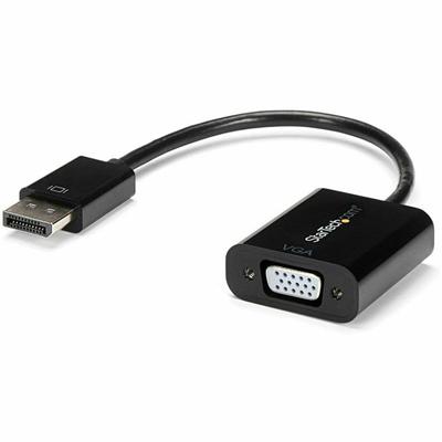 StarTech.com - DisplayPort to VGA Adapter - 1 x 20-pin DisplayPort 1.2 Digital Audio/Video - Male - 1 x 15-pin HD-15 VGA - Female - 2048 x 1152 Supported - Black - 1 Each
