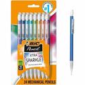 BIC Xtra Sparkle Mechanical Pencils - 0.7 mm Black Lead - #2 - Refillable - Blue Plastic, Green, Orange, Purple, Red Barrel - 1 Pack
