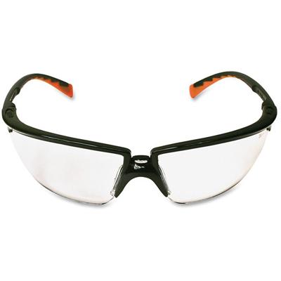 3M Privo Unisex Protective Eyewear - Standard - Ultraviolet Protection - Orange - Clear Lens - Black Frame - Comfortable, Anti-fog, UV Resistant, Nose Bridge - 1 Each