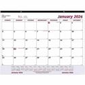 Brownline Vinyl Strip Monthly Desk Pad - Julian Dates - Monthly - 12 Month - January 2026 to December 2026 - 1 Month Single Page Layout - 22" x 17" Sheet Size - Desk Pad - White - Chipboard - Tear-off, Reinforced, Perforated, Reference Calendar, Hole