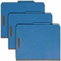 Smead 2/5 Tab Cut Letter Recycled Classification Folder - 8 1/2" x 11" - 2" Expansion - 2 x 2K Fastener(s) - 2" Fastener Capacity - Top Tab Location - Right of Center Tab Position - 2 Divider(s) - 25 pt. - Dark Blue - Heavyweight, Sturdy, Eco-friendl
