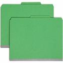 Smead 2/5 Tab Cut Letter Recycled Classification Folder - 8 1/2" x 11" - 2" Expansion - 2 x 2K Fastener(s) - 2" Fastener Capacity - Top Tab Location - Right of Center Tab Position - 2 Divider(s) - 25 pt. - Green - Heavyweight, Sturdy, Eco-friendly - 