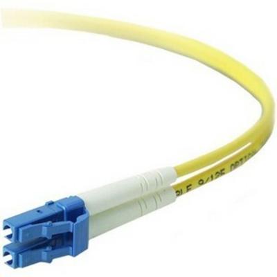 Belkin Fiber Optic Duplex Patch Cable - 82.02 ft Fiber Optic Network Cable - First End: 2 x LC - Male - Second End: 2 x LC - Male - Patch Cable - 9/125 &micro;m - Yellow - 1 Each