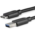 StarTech.com 2m (6ft) Slim SuperSpeed USB 3.0 A to Micro B Cable - M/M - 6.56 ft USB/USB Micro-B Data Transfer Cable for Hard Drive, Card Reader, Video Capture Card, Notebook, PC - First End: 1 x 9-pin USB 3.0 Type A - Male - Second End: 1 x 10-pin M