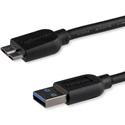 StarTech.com 0.5m (20in) Slim SuperSpeed USB 3.0 A to Micro B Cable - M/M - 1.64 ft USB/USB Micro-B Data Transfer Cable for Hard Drive, Card Reader, Tablet, Phone, Notebook, PC - First End: 1 x 9-pin USB 3.0 Type A - Male - Second End: 1 x 10-pin Mic