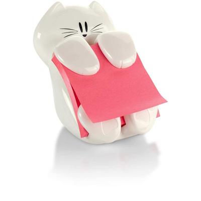 Post-it&reg; Notes Cat Dispenser - 3" x 3" Note - 100 Note Capacity - White