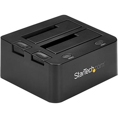 StarTech.com Drive Dock SATA/600 - USB 3.0 Type B Host Interface - UASP Support External - Black - 2 x HDD Supported - 2 x SSD Supported - 2 x Total Bay - 2 x 2.5"/3.5" Bay - Plastic