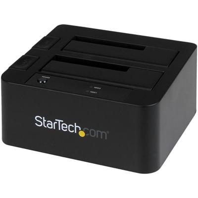 StarTech.com Drive Dock SATA/600 - USB 3.0 Type B, eSATA Host Interface - UASP Support External - Black - Hot Swappable Bays - 2 x HDD Supported - 2 x SSD Supported - 2 x Total Bay - 2 x 2.5"/3.5" Bay - Plastic