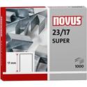 Novus 23/17 Super Heavy Duty Staples - 43/64" Leg - Silver - Steel - 1000 / Carton