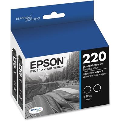 Epson DURABrite Ultra T220 Original Standard Yield Inkjet Ink Cartridge - Dual Pack - Black - 2 / Pack - Inkjet - Standard Yield - Black - 1 Each