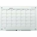 Quartet Infinity Glass Glass Dry-Erase Calendar Board - Monthly - 1 Month - White - Tempered Glass - 18" Height x 24" Width - Magnetic, Durable, Stain Resistant, Ghost Resistant, Scratch Resistant, Dent Resistant, Dry Erase Surface, Notes Area, Reusa